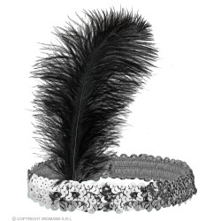 Čelenka Charleston s flitrami, strieborná